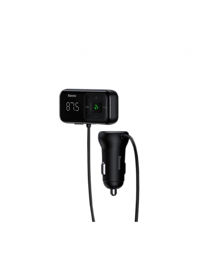 Baseus Transmiter Fm Bezprzewodowy Bluetooth Z Ładowarką S 16 Overseas Edition – Czarny główny