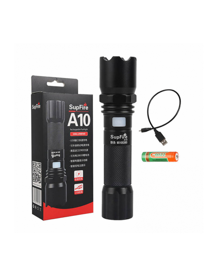 Supfire Latarka Superfire A10, Usb, 550Lm, 200M główny