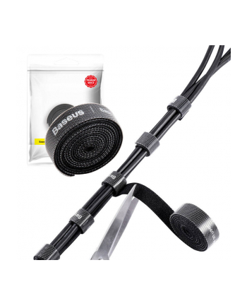 Baseus Colourful Circle Velcro Straps 1m (czarny)