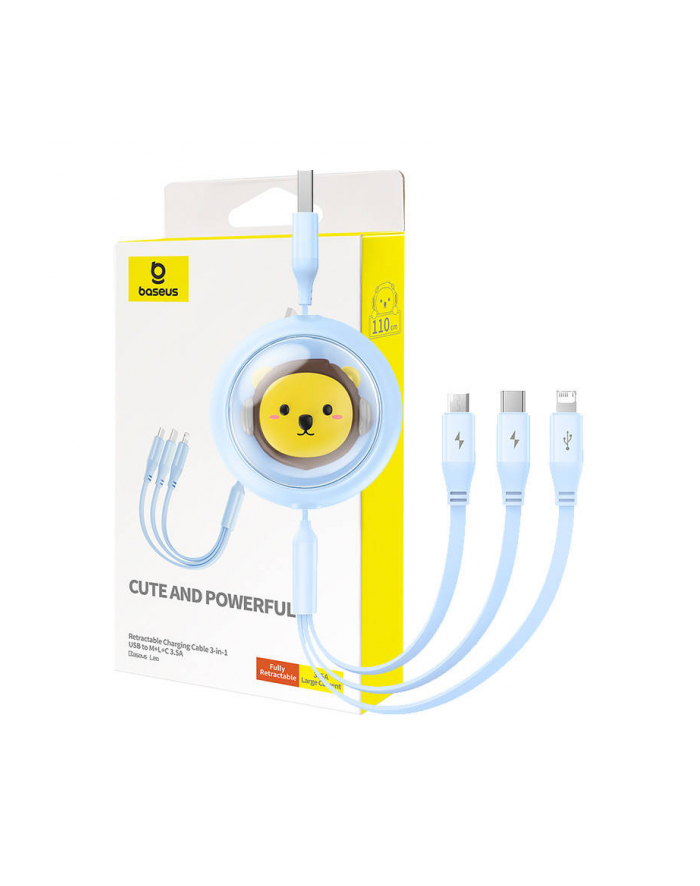 Baseus Przewód Ładowania 3W1 Usb Do C M Lightning 3 5A 1 główny