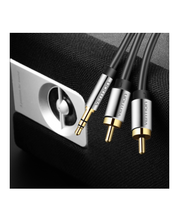 Vention Kabel Audio 3.5Mm Męski -> 2Rca 3M Czarny (BCFBI)