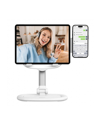Baseus Regulowany Stojak Podstawka Na Tablet I Telefon Seashell Series Biały