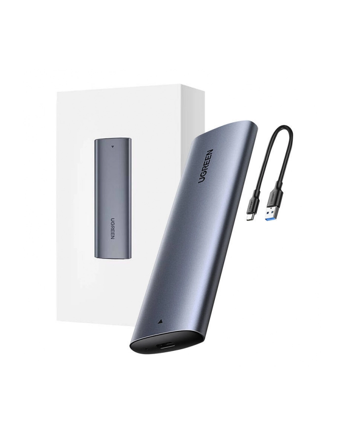 Kieszeń na dysk obudowa dysku twardego Sata + kabel USB Typ C Ugreen CM400 (Szara) główny