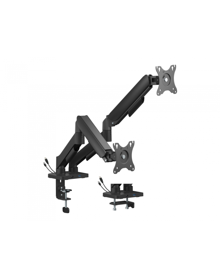 GEMBIRD Biurkowe ramię na dwa monitory z portami USB regulowane od 17 do 32inch obciążenie do 9 kg główny