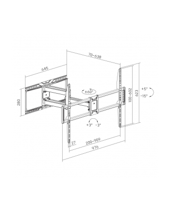 GEMBIRD Full-motion TV wall mount 60-120inch nr 2