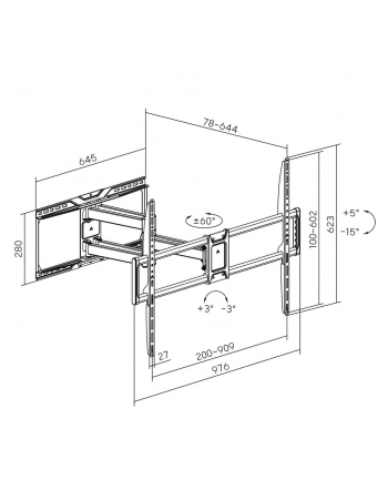 GEMBIRD Full-motion TV wall mount 60-120inch nr 1