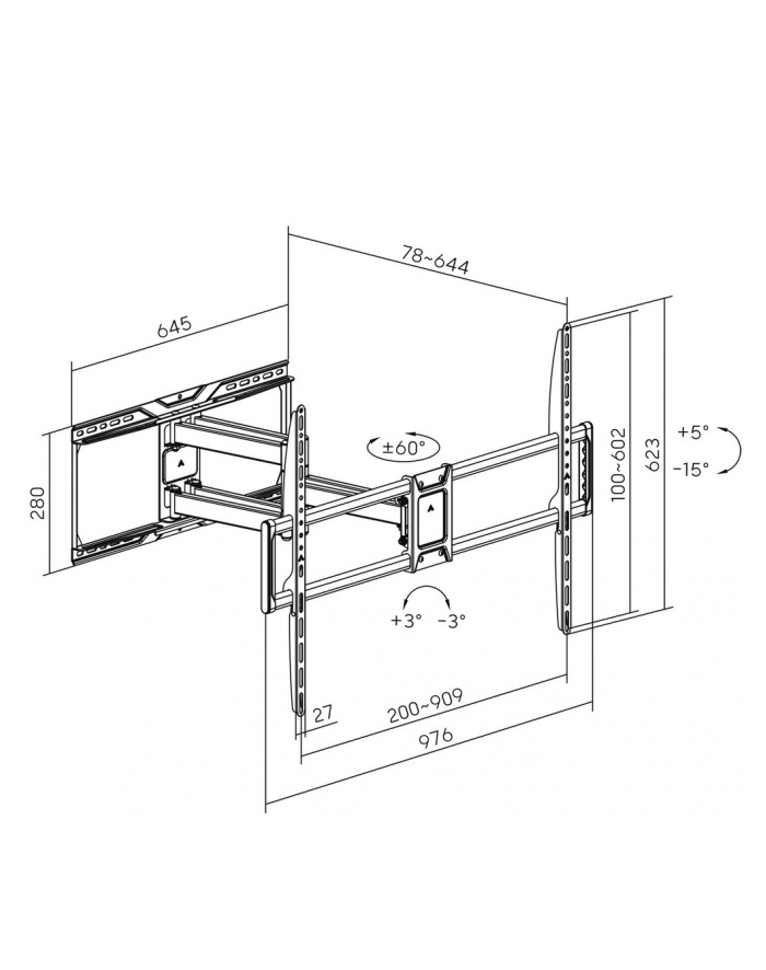GEMBIRD Full-motion TV wall mount 60-120inch główny