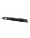 LANBERG listwa zasilajaca rack PDU 19inch 1U 16A 6x 230V PL 2m czarna - nr 1