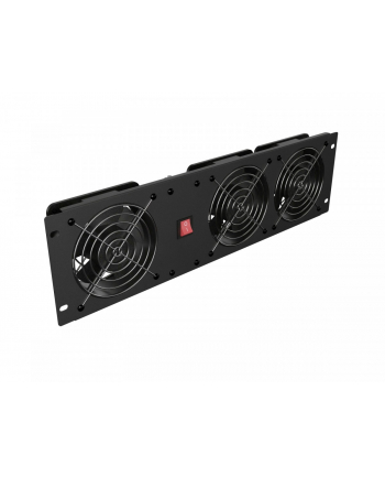 LANBERG Vertical ventilation panel 19inch 3U for rack three fans 230V black nr 2