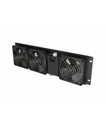 LANBERG Vertical ventilation panel 19inch 3U for rack three fans 230V black nr 1