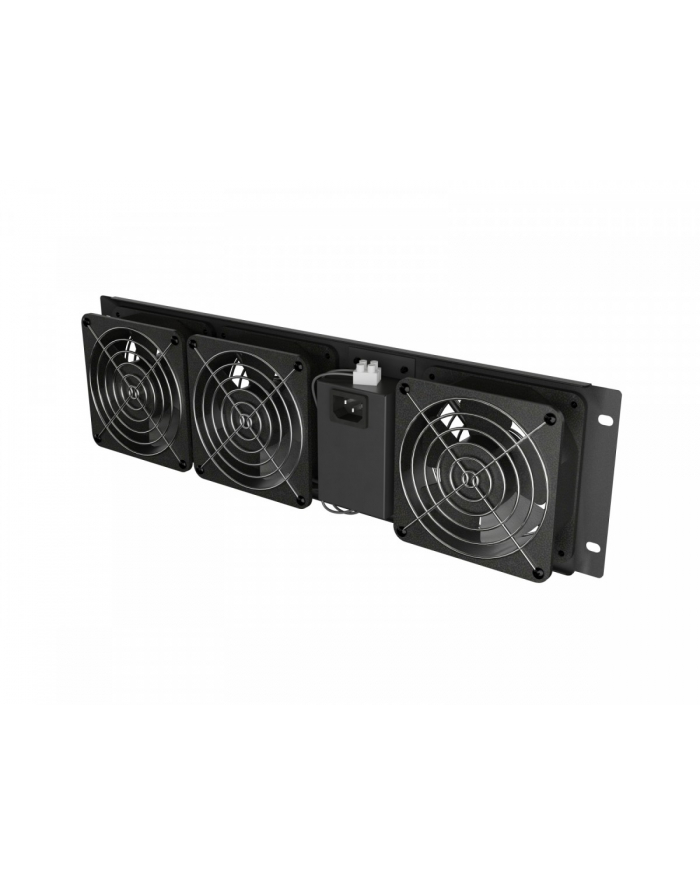 LANBERG Vertical ventilation panel 19inch 3U for rack three fans 230V black główny