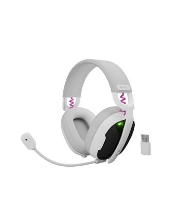 NATEC FURY Headset Fukiya F6 with microphone wireless BIAŁY