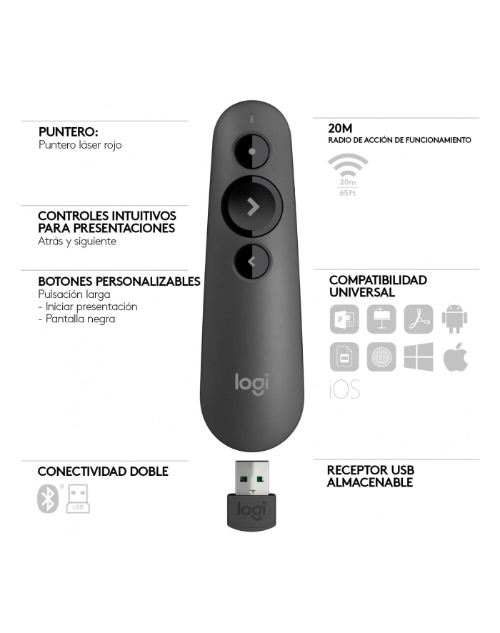 Prezenter Logitech R500 Graphite główny