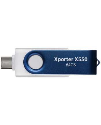 patriot memory PARTIOT FLASHDRIVE Xporter X550 64GB Dual USB A+C, 80MB/s Alu-plastic