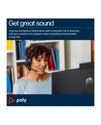 Słuchawki Poly Blackwire 5220 Stereo USB-C Headset +35mm Plug +USB-C/A Adapter Retail Packaging nr 2