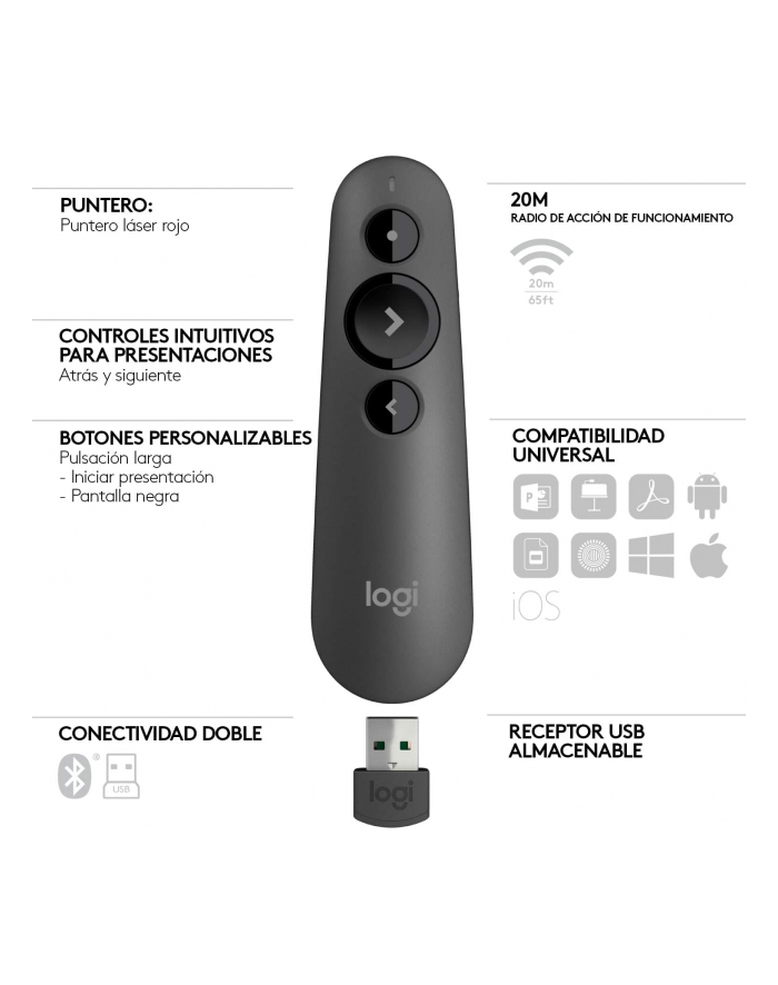 Prezenter Logitech R500 Graphite główny