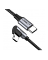 Ugreen kabel USB-C (prosty) / USB-C (kątowy) PD QC 60W 3A 05m US255 (szary) - nr 1