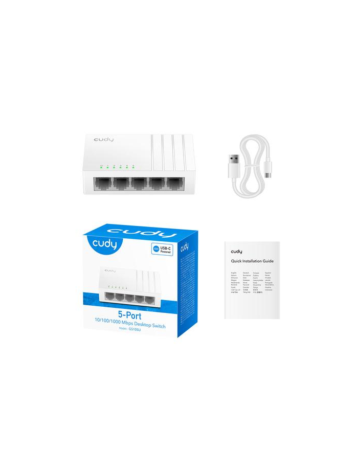 Switch CUDY GS105U 5-portowy gigabitowy USB-C główny