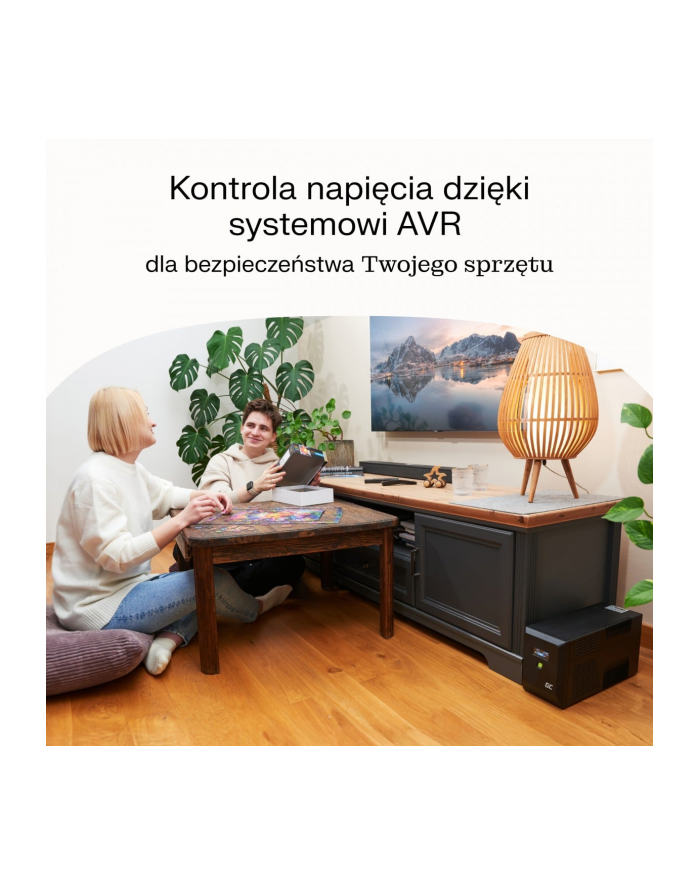 GREEN CELL UPS POWERPROOF 1050W/1500VA CZYSTA SINUSOIDA główny
