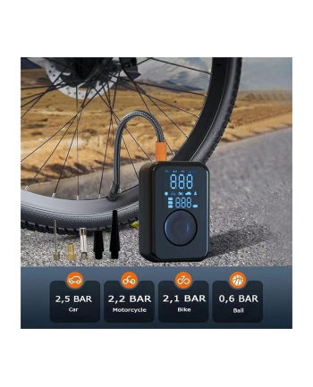 PATONA Pompka Elektryczna do opon samochodowych, rowerowych, materacy, piłek 10,3 bar / 150 PSI z Powerbankiem i Lampką LED