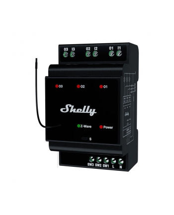 Shelly Qubino Wave Pro 3 3-kanałowy Przekaźnik Na Szynę Din Z-wave