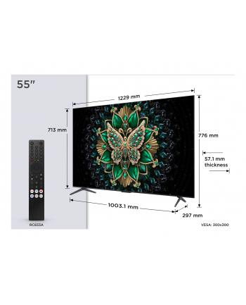 Telewizor TCL 55C69K QD-Mini LED 55' 4K Ultra HD 144Hz Google TV Dolby Atmos Metaliczny nr 2