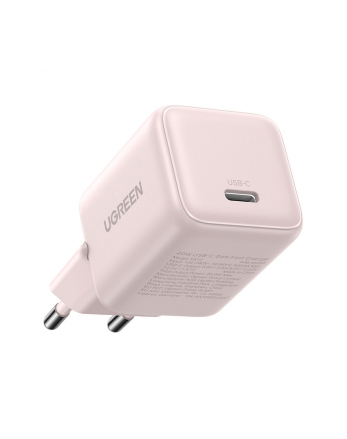 Ładowarka sieciowa Ugreen X512 20W GaN 1x USB-C - różowa główny