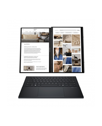 Asus | Zenbook | Duo UX8406CA-PZ068X | Basalt Gray | 14 '' | OLED | Touchscreen | 3K | 2880 x 1800 pixels | Glossy | Intel Core Ultra 9 | 285H | 32 GB | LPDDR5X | Solid-state drive capacity 2000 GB | Intel Arc Graphics | Windows 11 Pro | 802.11
