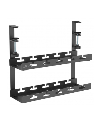 Organizer podbiurkowy na kable Maclean MC-104 B, max. obciążenie 5kg, 2 poziomy, czarny