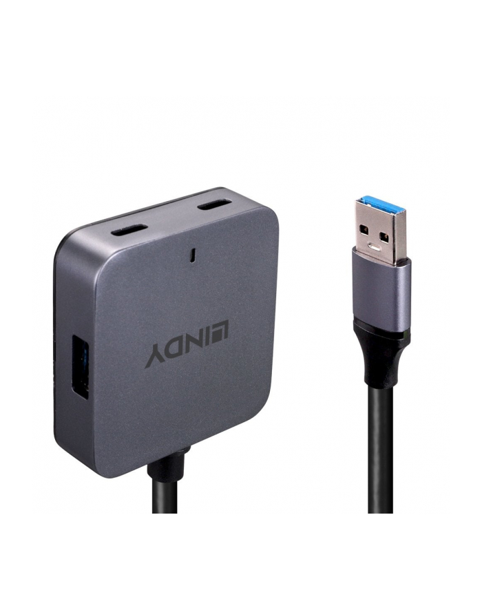 Hub USB 2.0 LINDY 4-portowy 3xUSB-A 2x USB-C główny