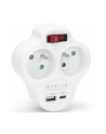 Rozgałęźnik sieciowy podwójny z wyłącznikiem + USB-A + USB-C MONTIS MT144-WH biały - nr 1