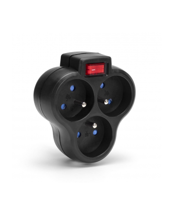 Rozgałęźnik sieciowy MONTIS MT150-BK potrójny z wyłącznikiem czarny