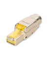 Wtyk RJ45 DIGITUS kat.6A, PoE++, 10GbE, ekranowany, metalowy, beznarzędziowy, AWG 27-22,linka/drut - nr 10