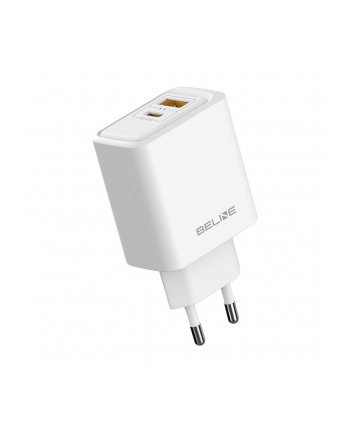 Ładowarka sieciowa Beline 45W 1xUSB-C + 1xUSB GaN PD 3.0 QC 3.0 bez kabla - biała
