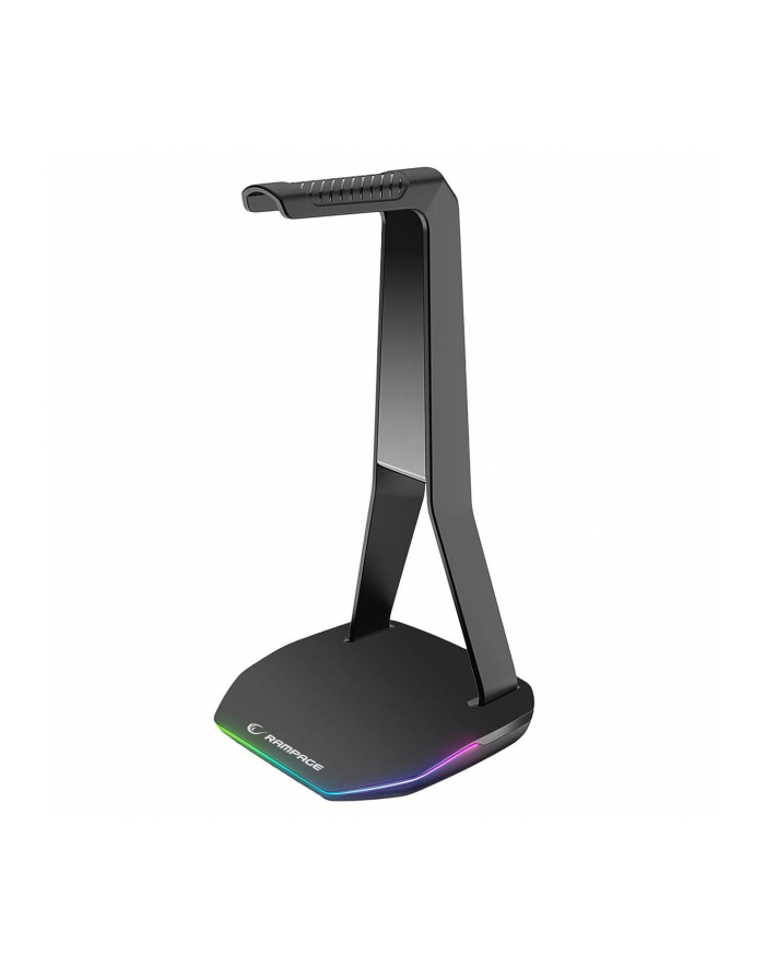 Stojak na słuchawki Rampage TowerT14 gamingowy RGB + HUB 2x USB-A, USB-C, czarny główny