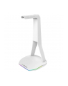 Stojak na słuchawki Rampage TowerT14 gamingowy RGB + HUB 2x USB-A, USB-C, biały - nr 1