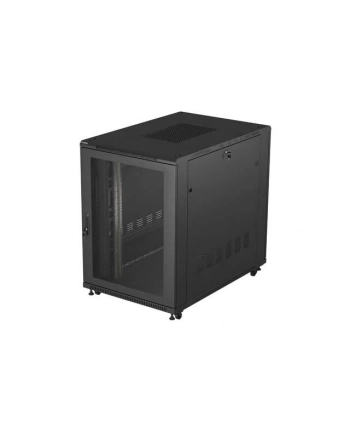 Szafa instalacyjna Rack Lanberg Stojąca 19'' 22U 800x1200 Czarna drzwi perforowane (flat pack)