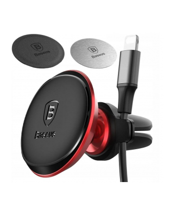 Uchwyt magnetyczny samochodowy na telefon do kratki Baseus C40141201913-00 czerwony nr 1