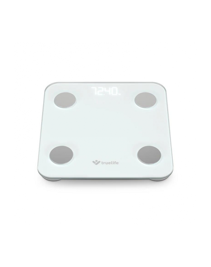 Waga diagnostyczna bluetooth TrueLife FitScale W1 BT biała kolorowy LCD 0,2 ~ 180 kg iOS, System Android główny