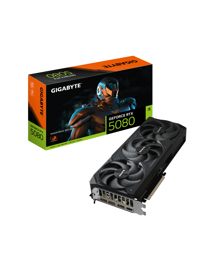 Karta VGA Gigabyte GeForce RTX 5080 WINDFORCE SFF 16G 16GB GDDR7 256bit HDMI+3xDP PCIe5.0 główny