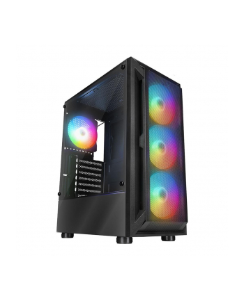 Obudowa PC Rampage SHIVA z oknem 4x wentylator 120mm Rainbow czarna