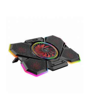 Podstawka chłodząca Rampage S47 pod laptop 12-17'' COOLFLOW RGB regulowana czarna
