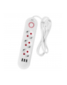 Listwa zasilająca Maclean MCE394 W, przedłużacz 3gniazda + 3xUSB, 110-240V AC 50/60Hz, 2.1A max 2500W, 1,5m, biała - nr 1