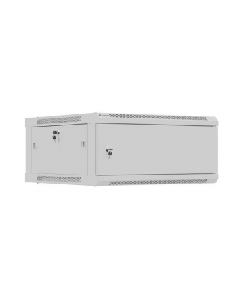 Szafa instalacyjna Rack wisząca 19'' 4U 600x600 szara drzwi metalowe Lanberg (flat pack)