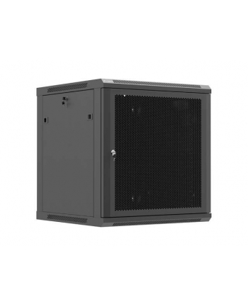 Szafa instalacyjna Rack wisząca 19'' 12U 600x600 czarna drzwi perforowane Lanberg (flat pack)