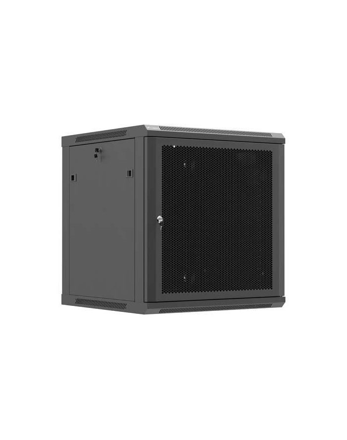 Szafa instalacyjna Rack wisząca 19'' 12U 600x600 czarna drzwi perforowane Lanberg (flat pack) główny