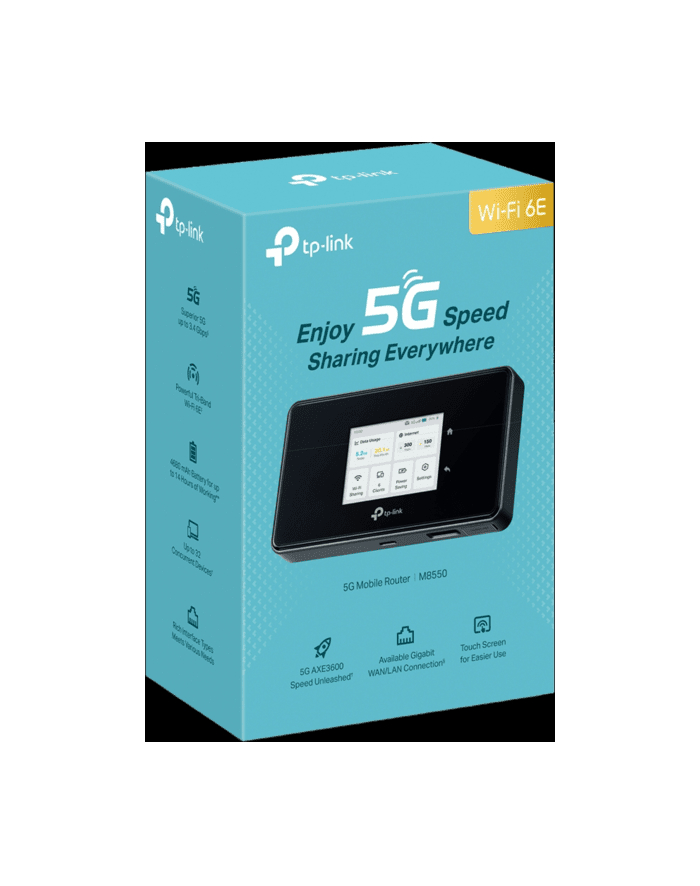 tp-link systems inc. Router mobilny hotspot TP-Link M8550 WiFi 6E AXE3600 5G 1xWAN/LAN główny