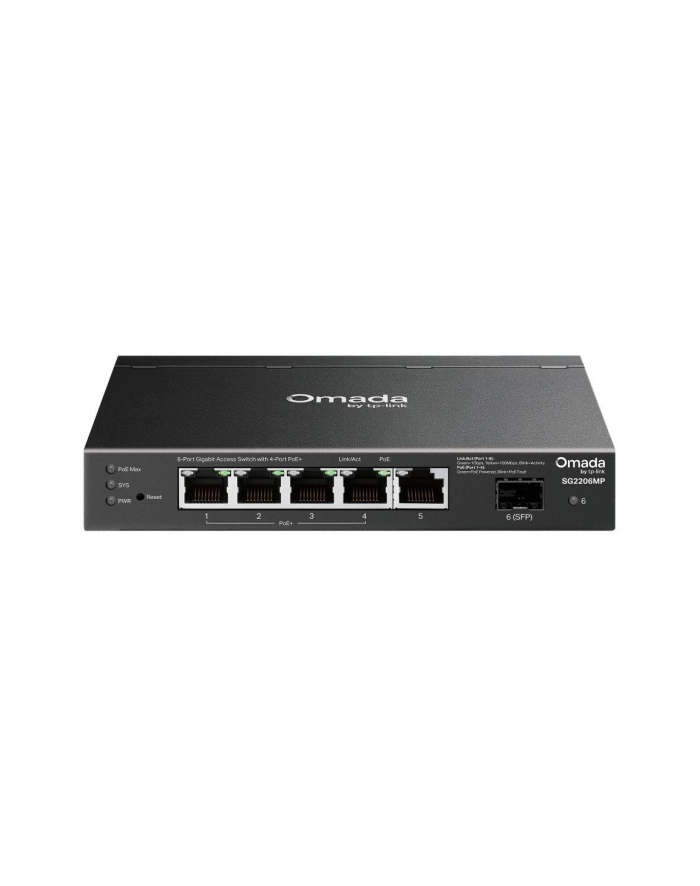 tp-link systems inc. Switch zarządzalny TP-Link Omada SG2206MP 4x1GbE PoE+ 1x1GbE 1xSFP główny