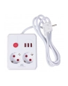 Listwa zasilająca Maclean MCE387 W, przedłużacz 2 gniazda + 3xUSB, 110-240V AC 50/60Hz, 2.1A max 2500W, 1.5m, biała - nr 1