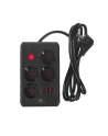 Listwa zasilająca Maclean MCE392 B, przedłużacz 4 gniazda + 3xUSB, 110-240V AC 50/60Hz, 2.1A max 2500W, 1,5m, czarna - nr 1